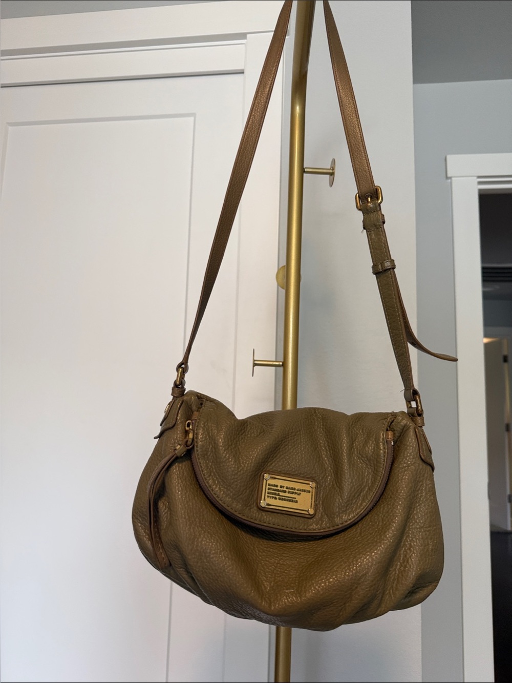 Marc by Marc Jacobs Olive Green Pebbled Leather Shoulder Bag